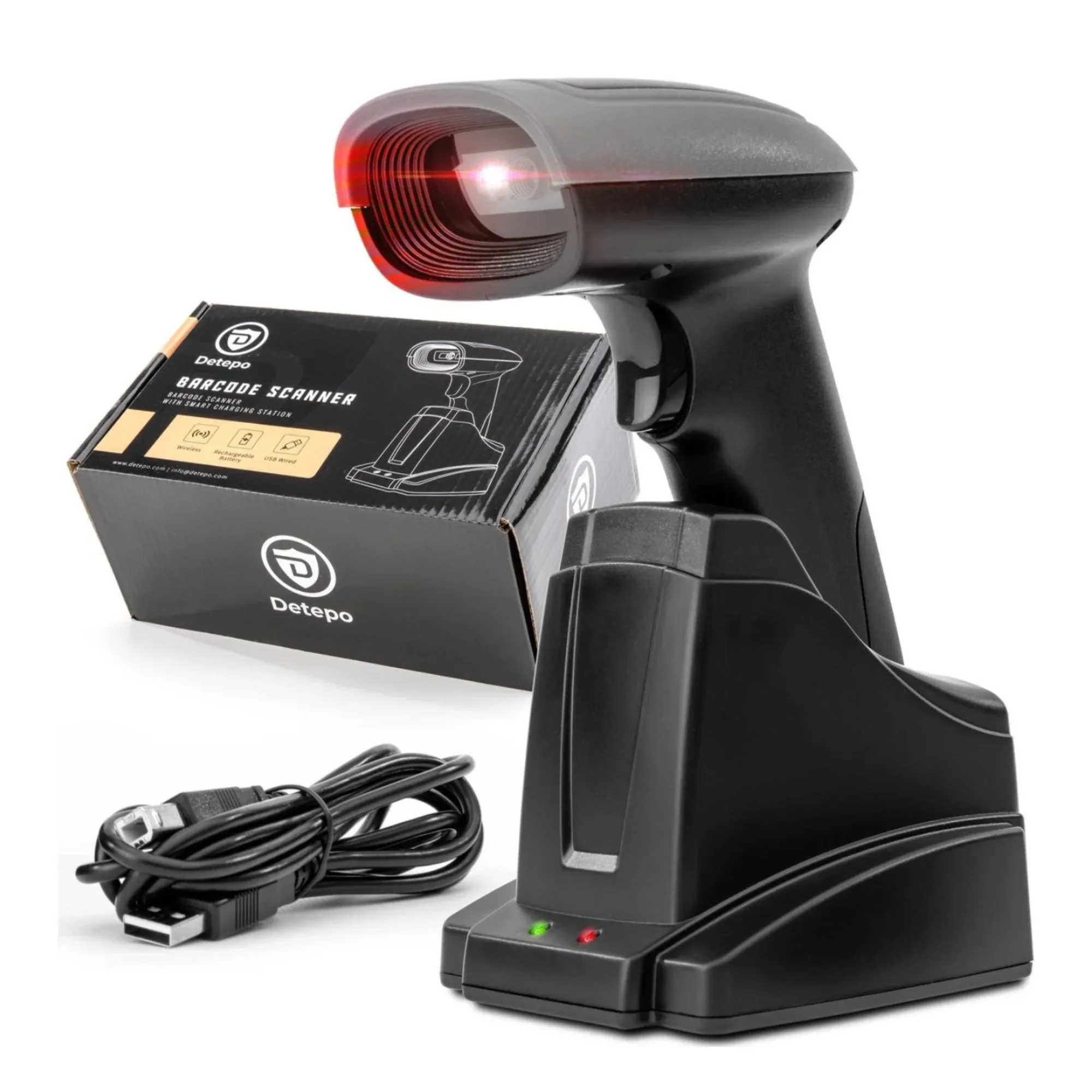 Draadloze Barcode Scanner 1D, 2D, QR met Slim Laadstation