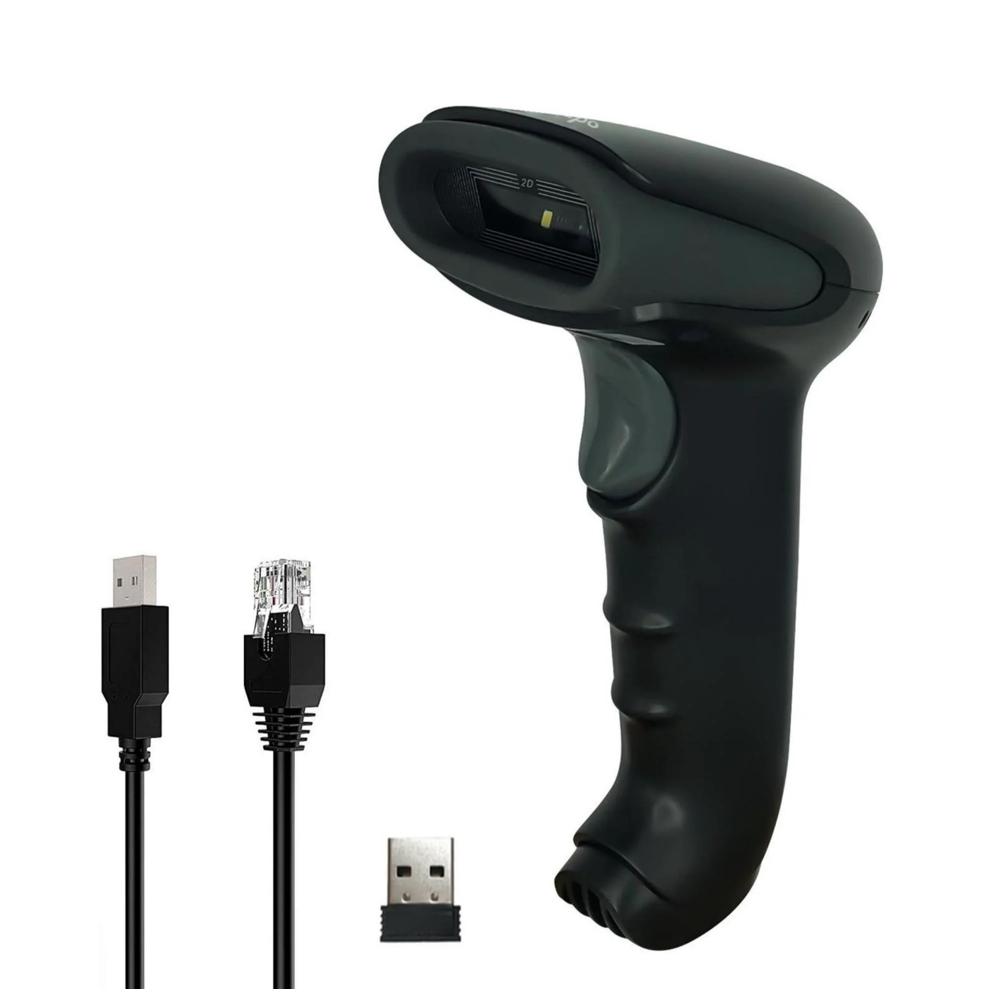 Draadloze Barcode Scanner 1D, 2D & QR Codes, Zwart