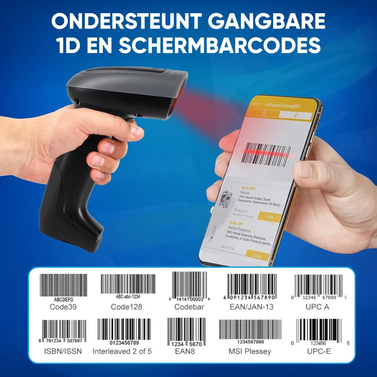 Draadloze Barcode Scanner 1D Slim Laadstation - Afbeelding 5