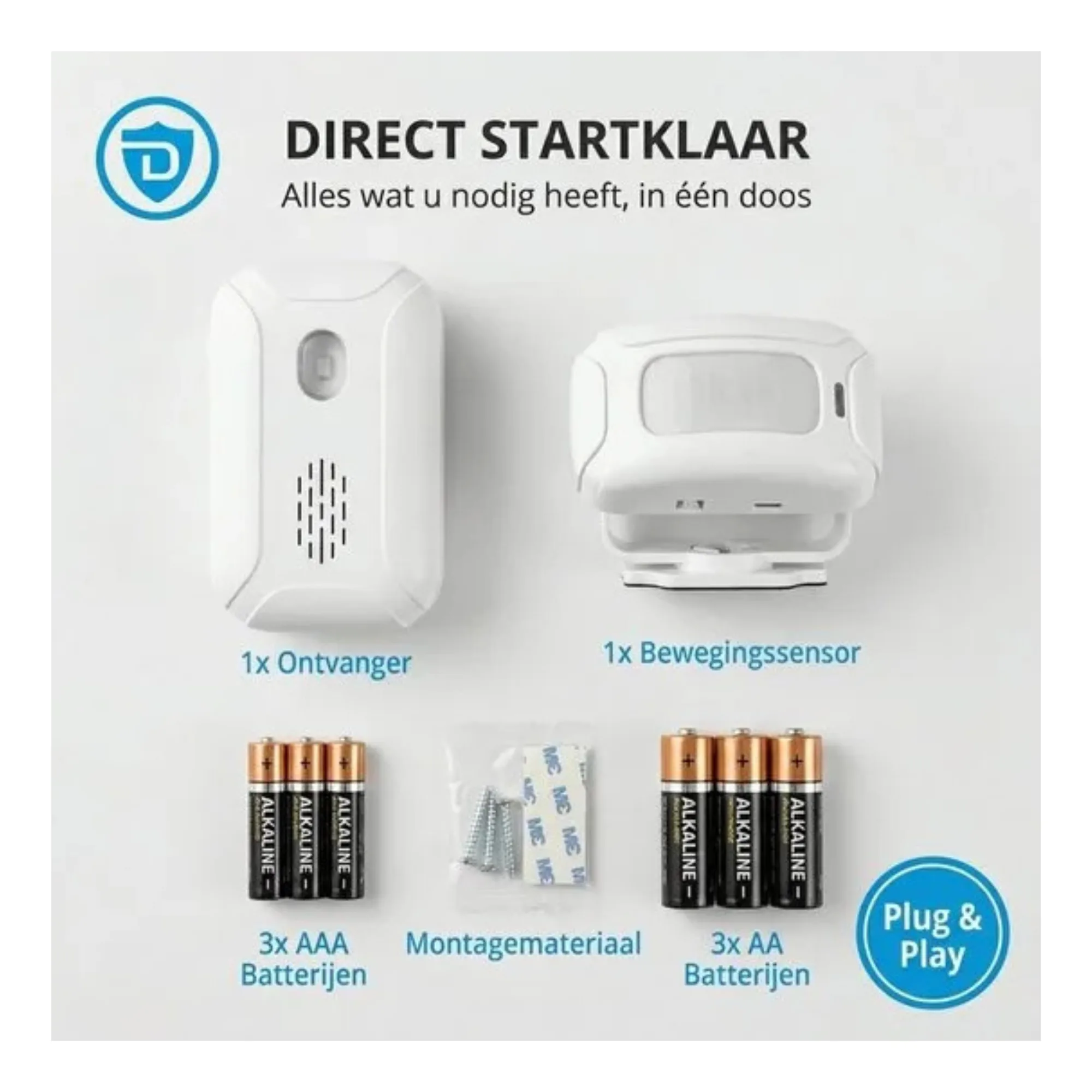 Winkelbel, Entreemelder met Sensor, Incl. Batterijen, Wit - Afbeelding 4