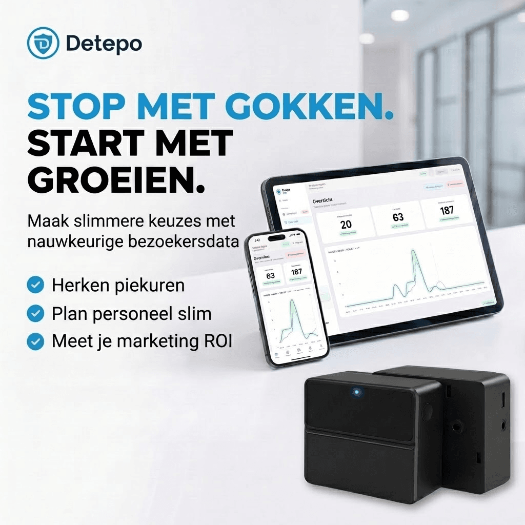 Klantenteller Draadloos met Gratis Dashboard en App | Wifi Bezoekersteller - Afbeelding 2