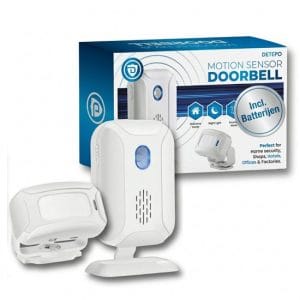 Winkelbel, Entreemelder met Sensor, Incl. Batterijen, Wit