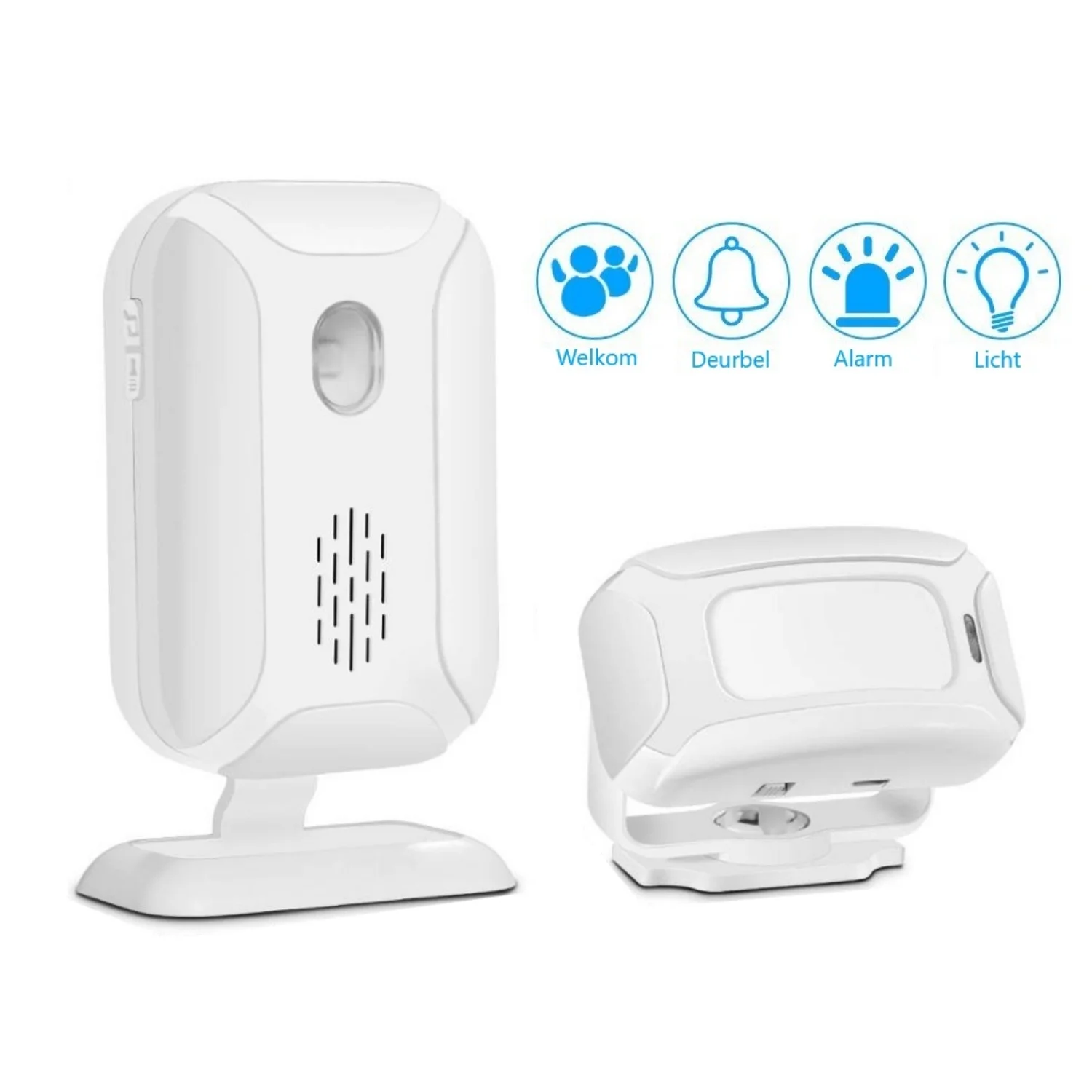 Winkelbel, Entreemelder met Sensor, Incl. Batterijen, Wit - Afbeelding 4