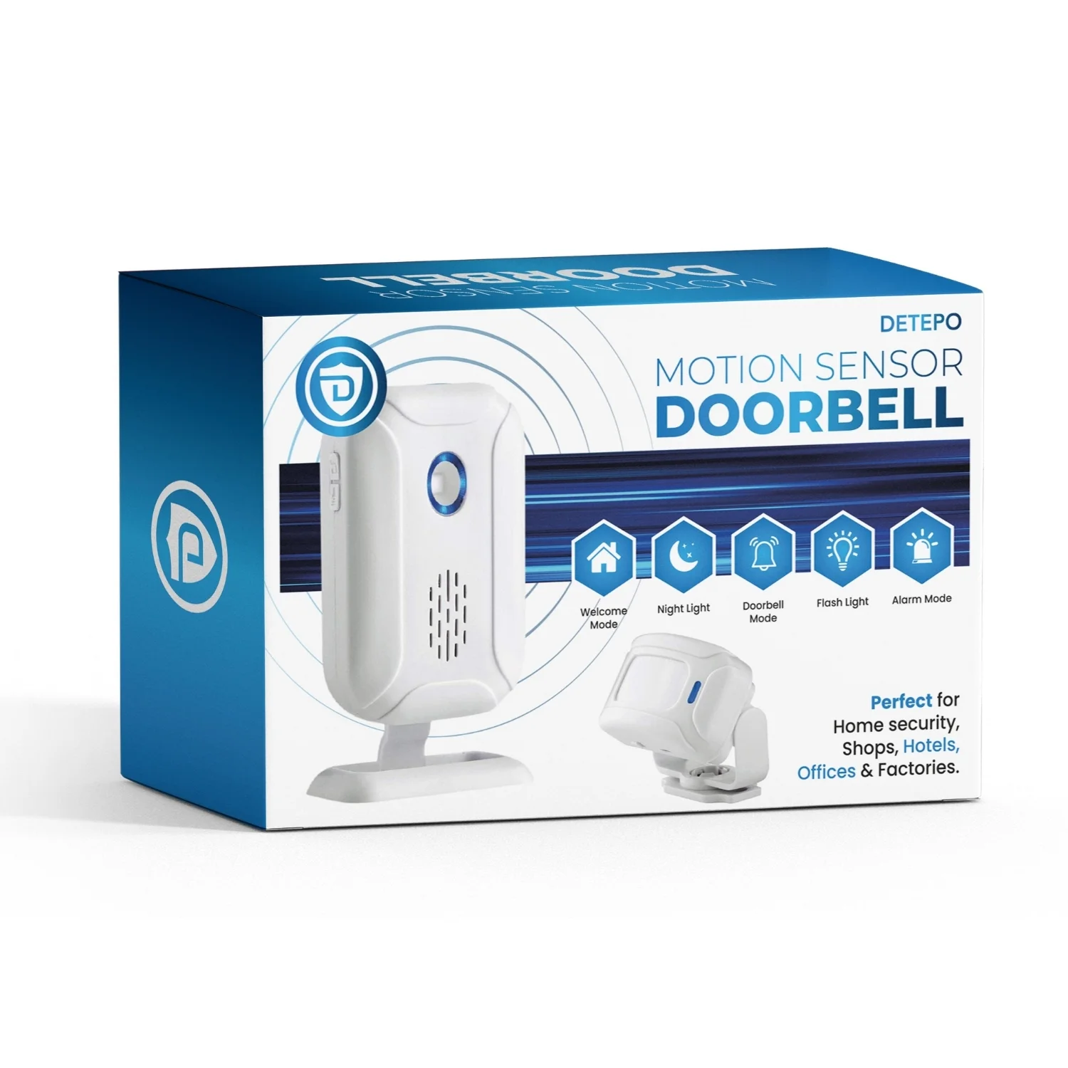 Winkelbel, Entreemelder met Sensor, Incl. Batterijen, Wit - Afbeelding 3