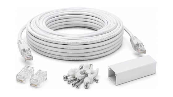 Cat6-bekabeling met montagemateriaal